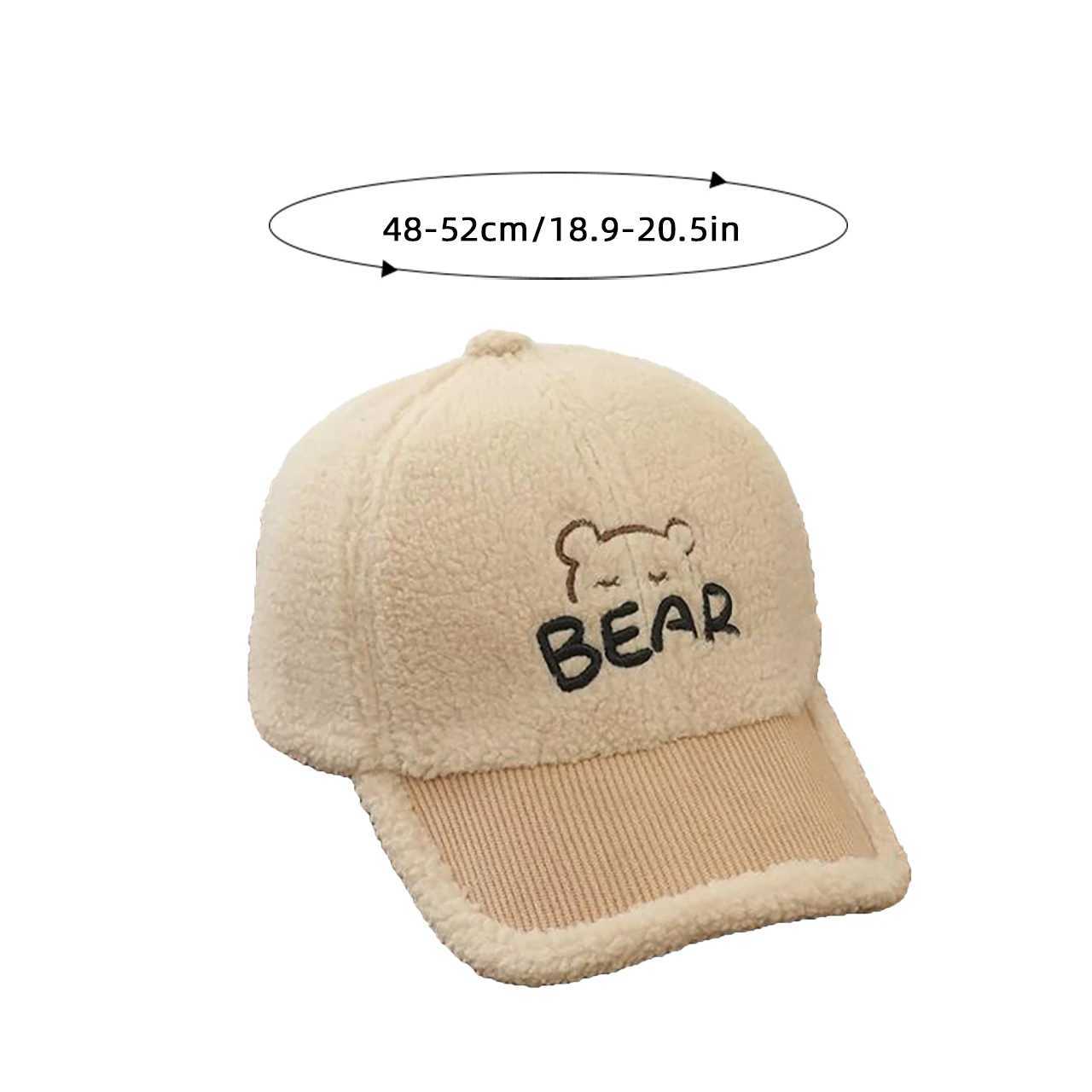 Lamb Fleece Baseball Cap for Baby Winter Thick Warm Plush Peaked Hat Kids Boy Girl Cute Cartoon Bear Snapback Hats Z251029