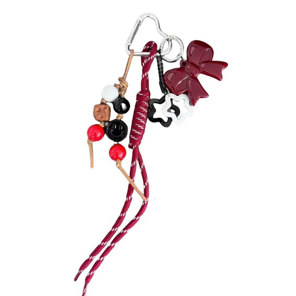 Cute Flower Heart Rope Bag Charm Y2KKeychain Purse Charm for Handbags Bogg Bags Accessories Miltiple Key Chain D250923