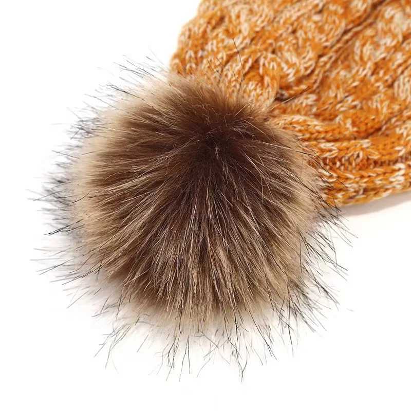 3pc312Y childrens cap scarf gloves autumn and winter threepiece set warm and fluffy scarf mixedcolor cap Z251029