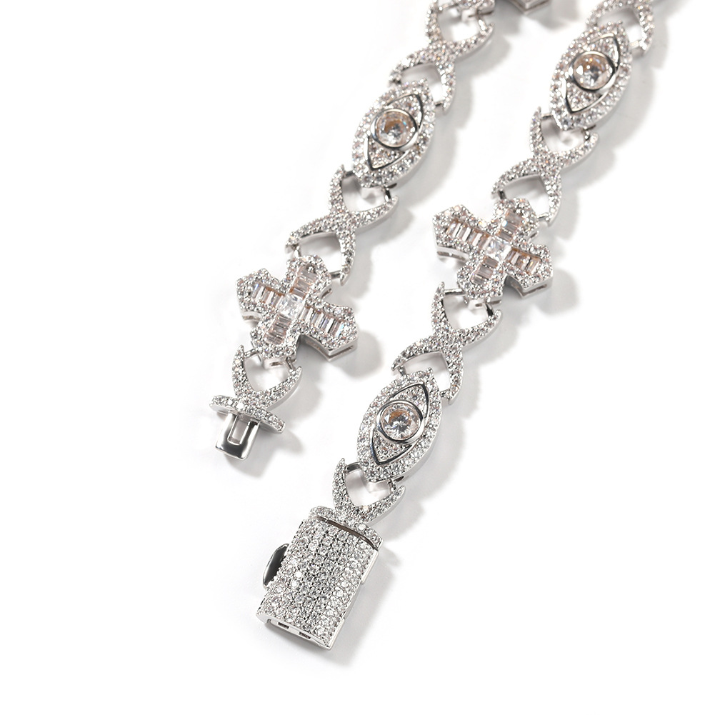 Men's Hip-Hop Copper Inlaid Zircon Cross Bracelet High-End Personality Fashion Jewelry - view 3