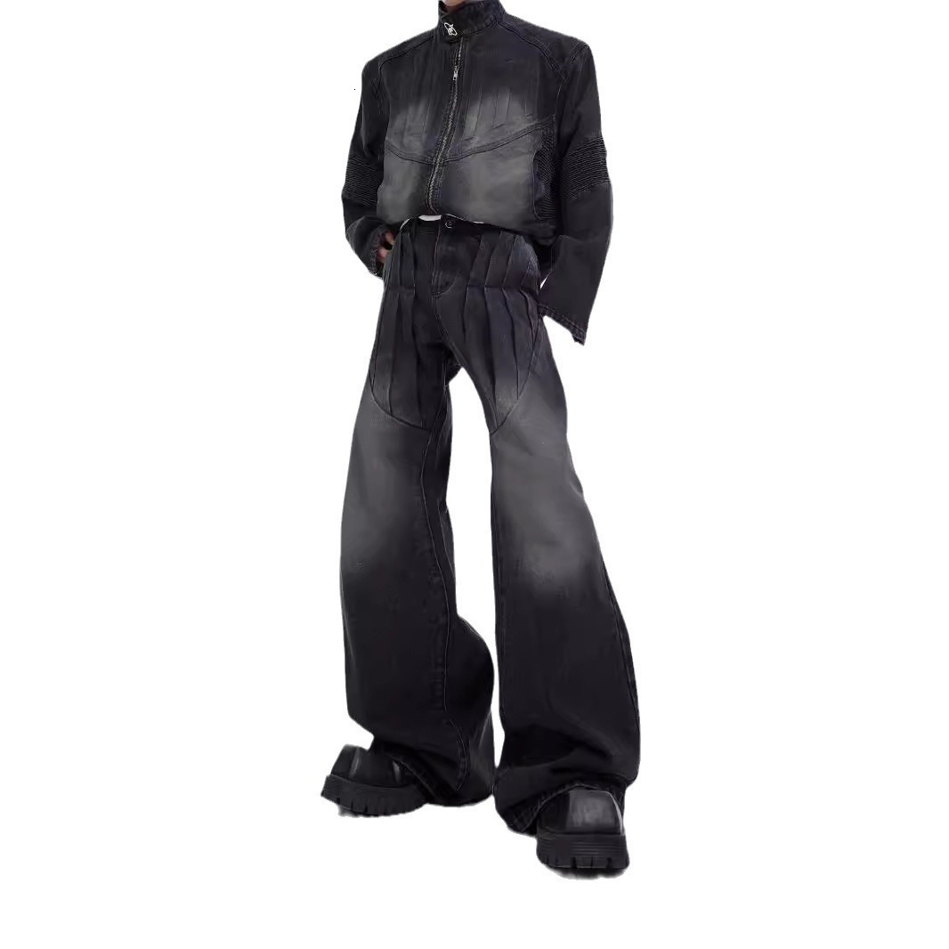 Vintage Deconstructed Denim Suit with 3D Embossed Design Jacket and Mens Jeans for a Stylish Look 250829