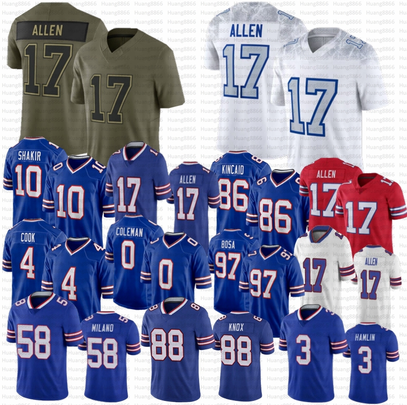2025 Rivalry Josh Allen Keon Coleman Football Jersey Maxwell Hairston Dalton Kincaid Andreessen Milano Joey Bosa Cook Dawson Knox Hamlin Khalil Shakir Dawkins
