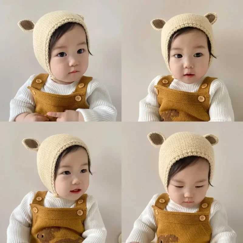 02 Years Baby Hat Autumn Winter Ear Rabbit Knitted Kids Hat Infant Girls Baby Boys Cute Wool Hat Baby Accessories Newborn Z251029