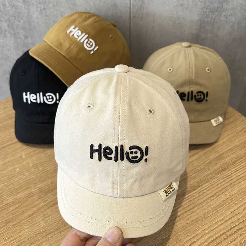 Japanese Baby Peaked Hat Embroidered Letter Kids Duck Tongue Cap 13Year Boy Children Sunshade Visors Solid Cotton Baseball Caps Z251029