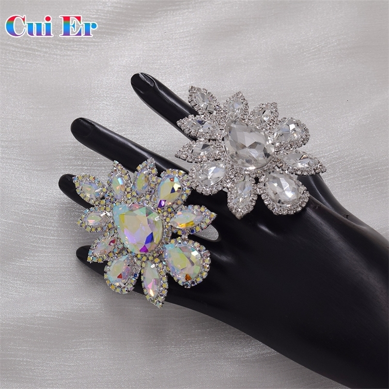Solitaire Ring Big size 5.2*7.3cm oval big women rings adjustable jewelry fashion show ring for wedding jewelry crystal rhinestones jewelry 230810