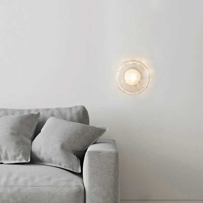 2025 Nordic Ceto Wall Light Gray White Clear Glass Lamp Bedroom Parlor Living Room Sofa Light Restaurant Corridor Aisle Porch Li C251124