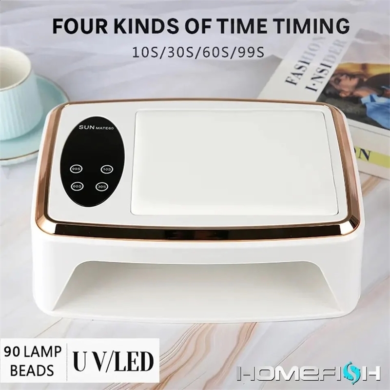 380W Professional Nail Dryer 90 Leds Nail Dryer UV Lamp for Curing All Gel Nail Polish Motion Sensing Manicure Pedicure 240914