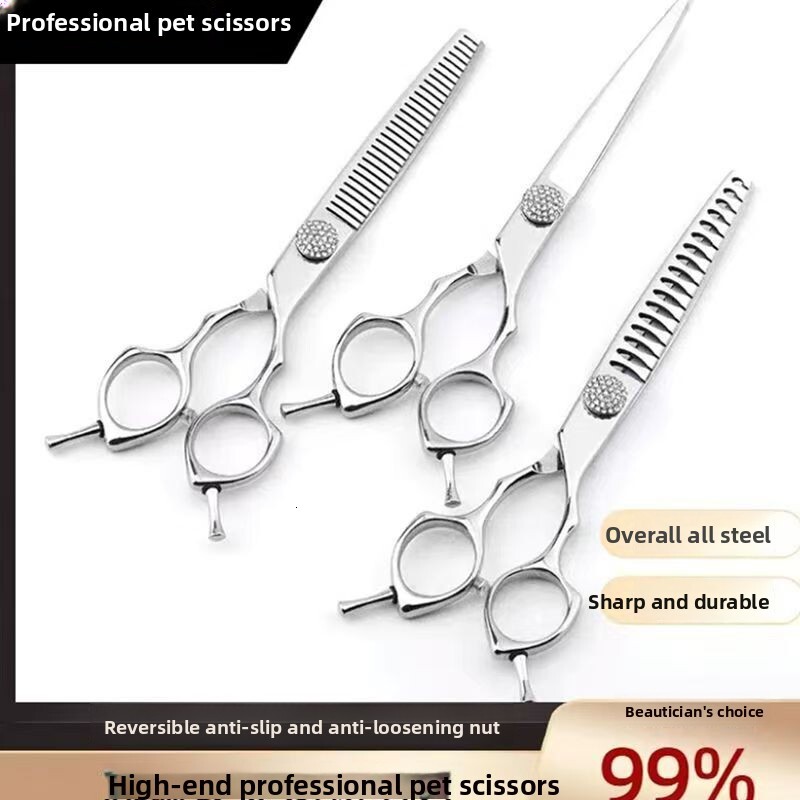 Shop Professional Grade High-end Pet Puff Shears Set Trimming Grooming Curved Scissors Sharp Household Wholesale