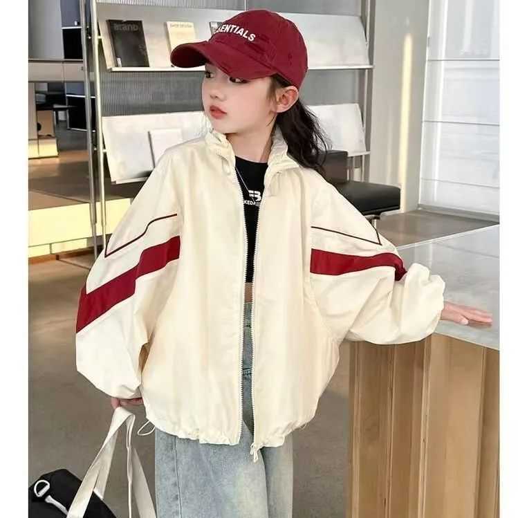 Girls Loose Coat for Spring and Autumn Korean Style 2025 New Spring and Autumn Fashion Versatile Little Fashion Medium and Large Childrens Top C250923