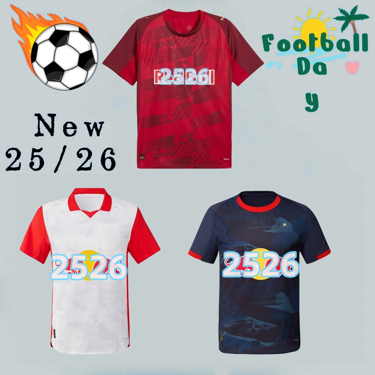 2025 2026 SaLzBuRg Red Cow Soccer Jerseys FERNANDO KJAERGAARD PAVLOVIC BORBAS SASHA VITINHO 25 26 RB Fans Version Football Shirts Home Away 3rd