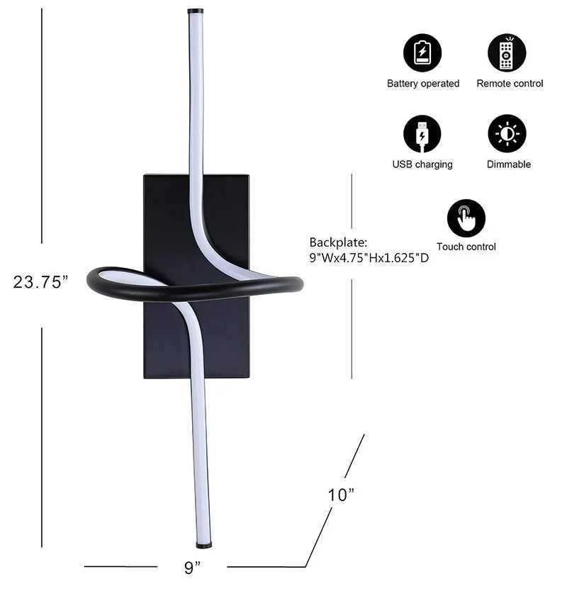 Charging strip wall lamp No punching wiring Touch switch Minimalist aisle Living room background Bedroom magnetic bedside lamp C251124