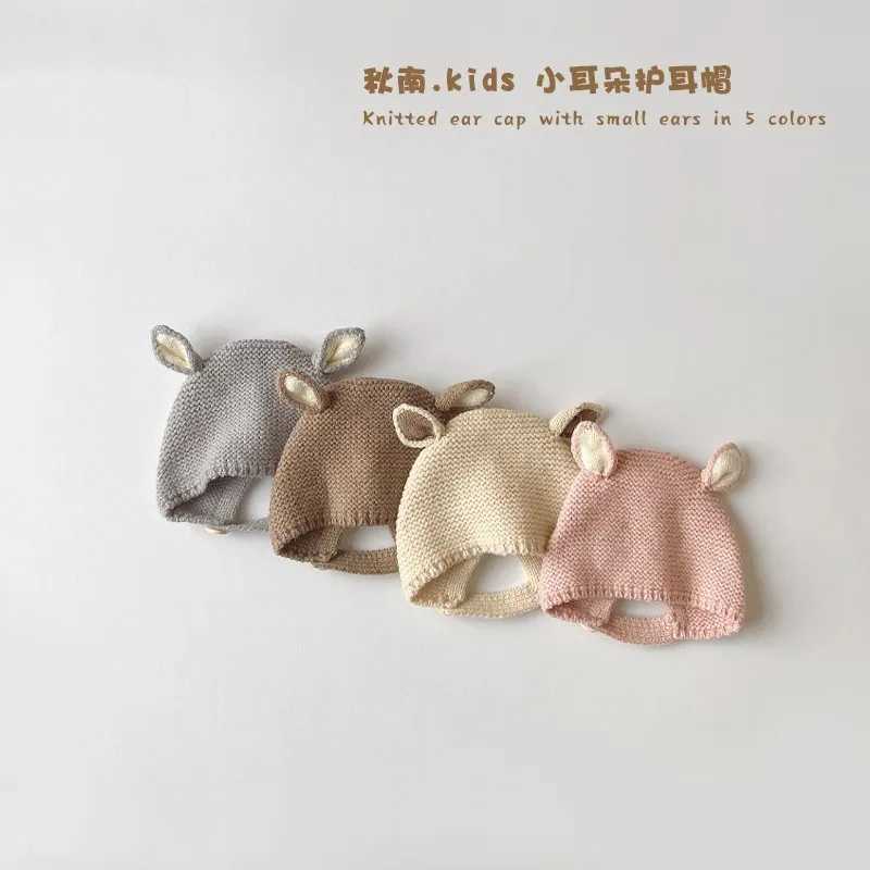 02 Years Baby Hat Autumn Winter Ear Rabbit Knitted Kids Hat Infant Girls Baby Boys Cute Wool Hat Baby Accessories Newborn Z251029