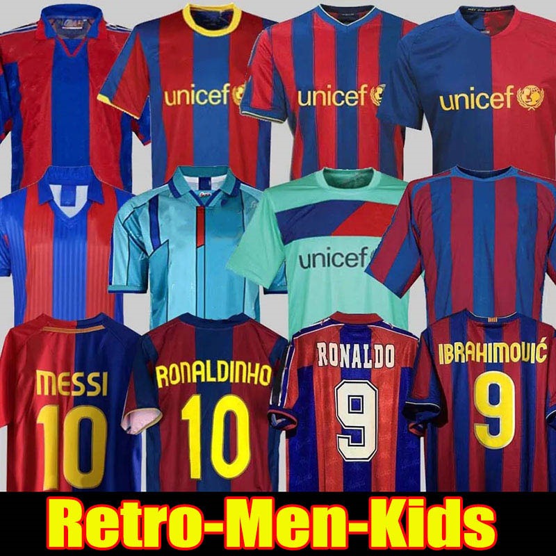 NEYMAR JR Retro Soccer jerseys 96 97 ROMARIO RIVALDO RONALDO HENRY RONALDINHO 05 06 08 09 10 11 XAVI INIESTA MESSIS Classic Vintage Jersey barcelone Kids Child jersey