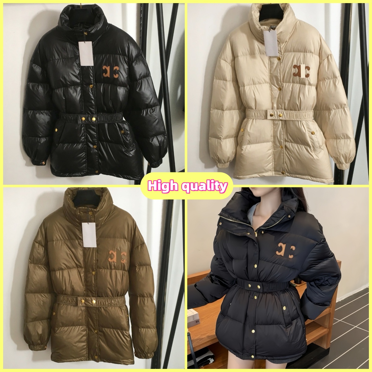 Fashion Designer Women's Down Coats Parkas Jackets Autumn Winter New Women Parka Down Cotton Coat Hooded Padded Parka Jackets Warm