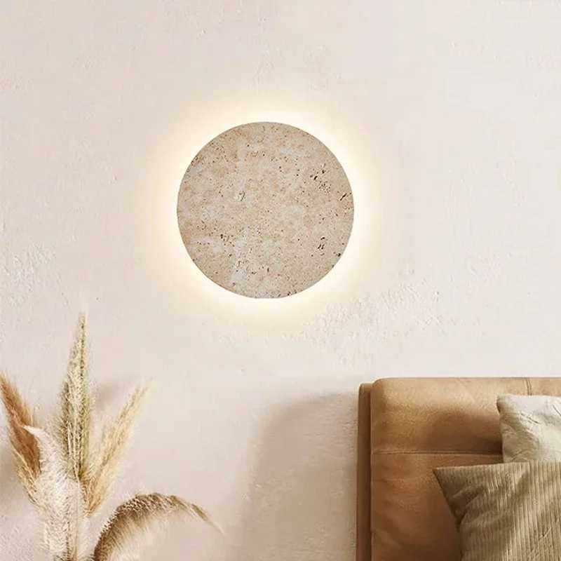 Natural Yellow Cave Stone Led Sconce Lamp Nordic Minimalist Wabi Sabi Home Decoration Living Room Bedside Corridor Wall Lights C251124