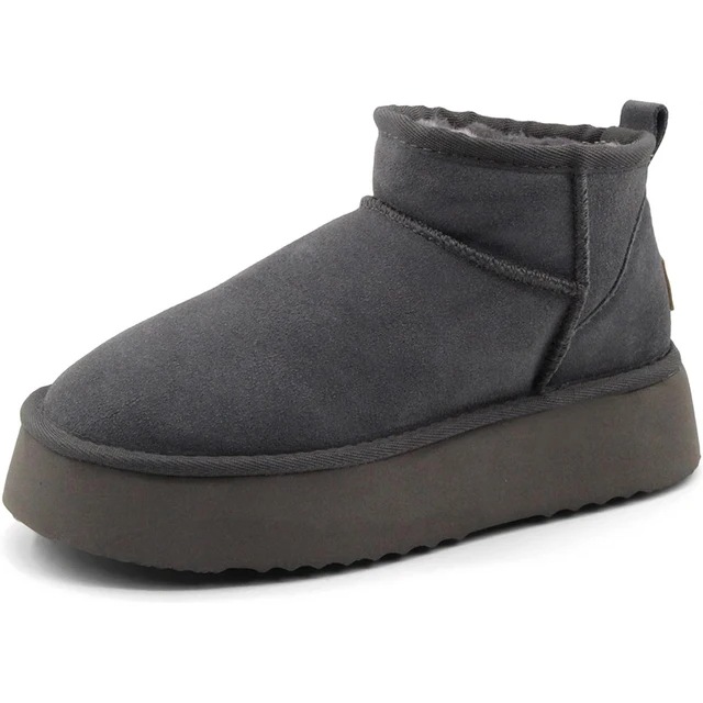 hot free shipping designer shoes Velvet thickened fashionable retro thick soled short snow boots for wearing on the outside black grey brown