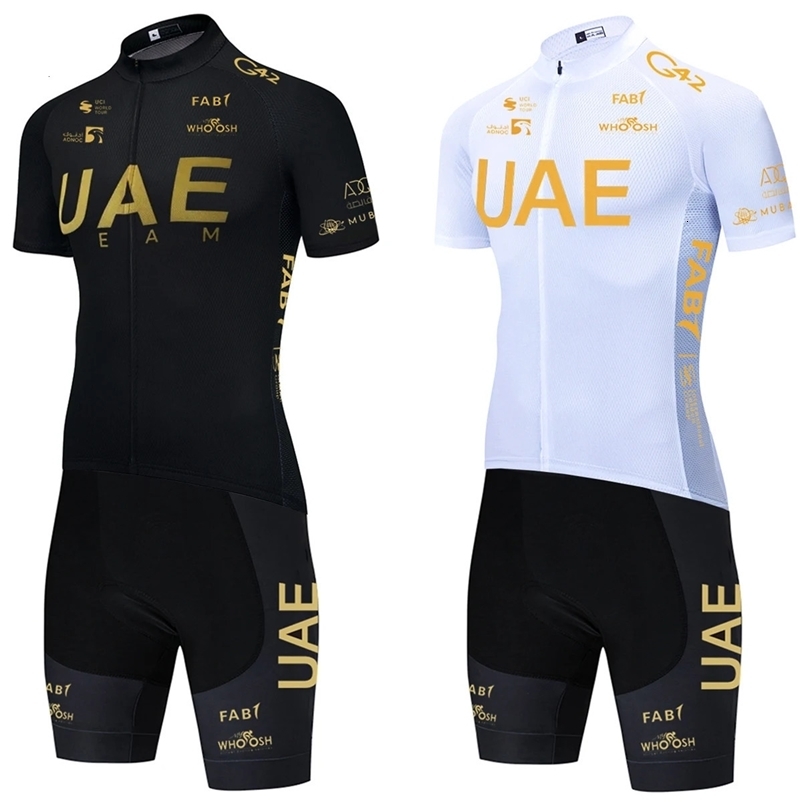 Black Gold Cycling Jersey UAE TEAM Bike Jersey Shorts Set Ropa Ciclismo Men Women Summer Pro Bicycle Maillot Clothing 240620