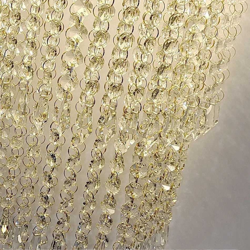 Gold Crystal Wall Lamp Led Bedroom Light Modern New Creative Design Wall Scones Luxury Long Heavy Living Room Lighting Fixture C250923