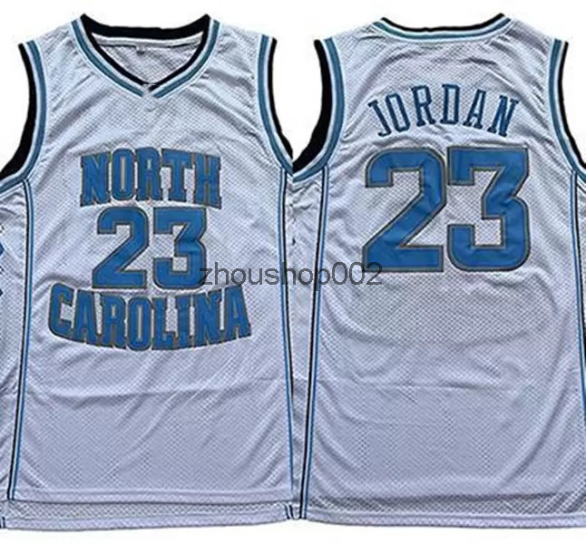 Stitched North Carolina Tarr Heels Basketball Jerseys 23 Michael UNC College Jersey Black White Blue shirt Men