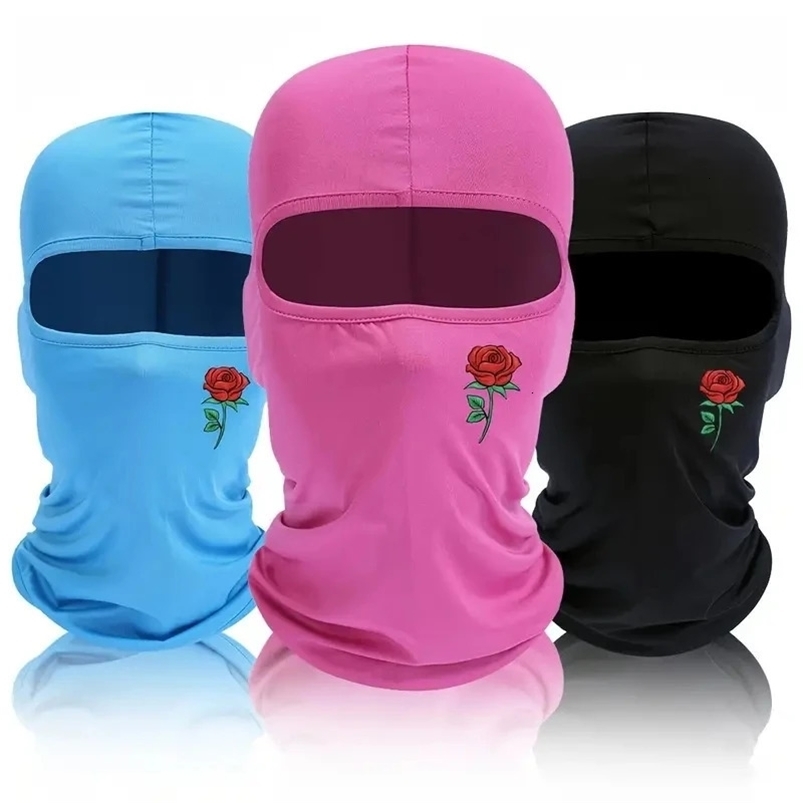 1PC Fashion Retro Rose Print Ski Mask For Men And Women Balaclava Face Mask for Outdoor Cycling 240626