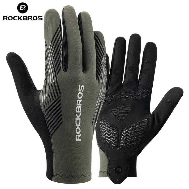 ROCKBROS Summer Cycling Gloves Breathable MTB Road Bike Nonslip Gloves Touch Screen Spring Full Finger Motorcycle Riding Gloves J250922