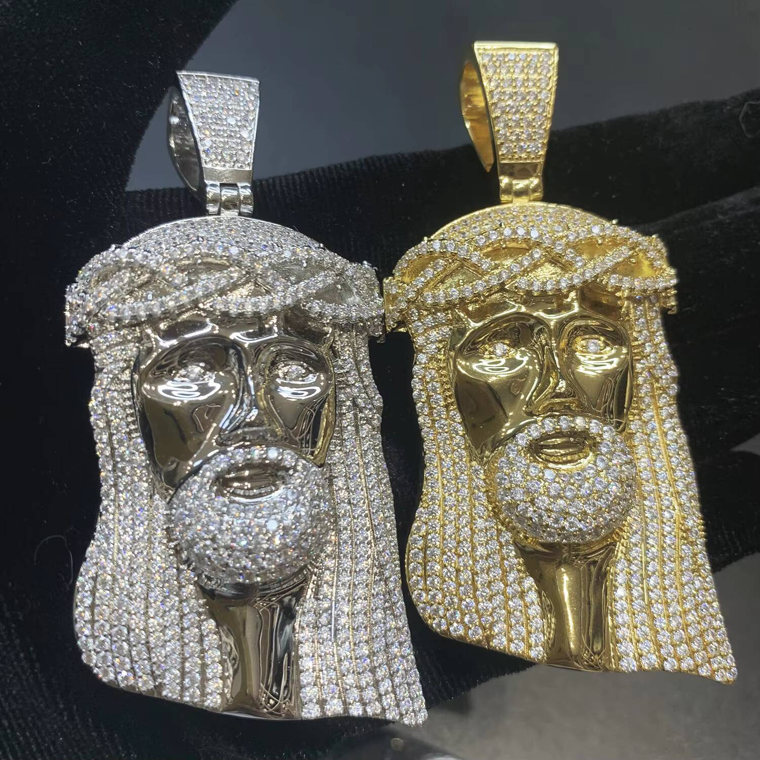 Cities Jewelry Hip Hop 3D Jesus Face Piece 925 Sterling Silver Iced Out VVS Moissanite Jesus Pendant