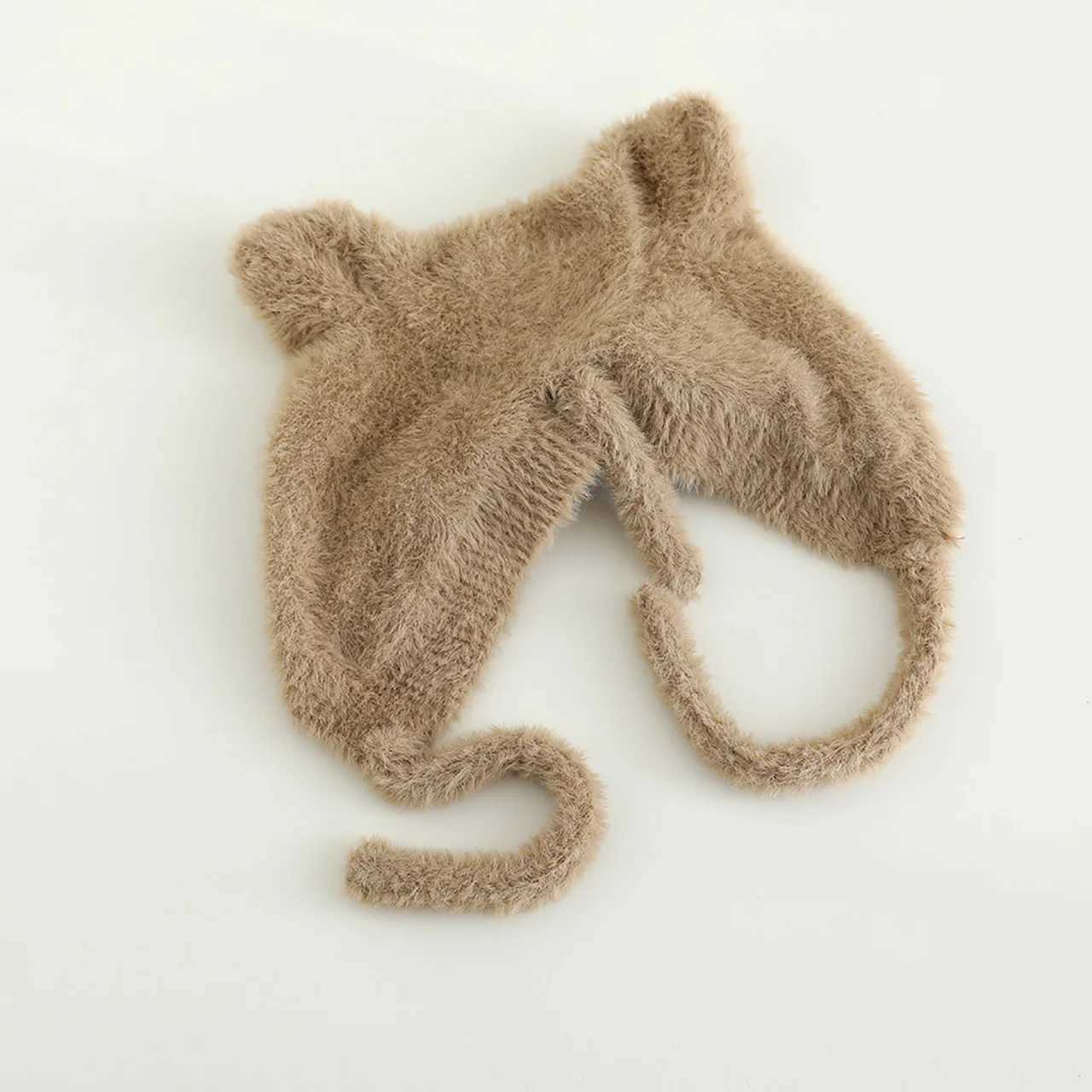 Kids Ear Protection Cap Children Warm Headgear Winter Cute Cartoon Toddler Tie Beanies Baby Plush Ear Protection Hat Z251029