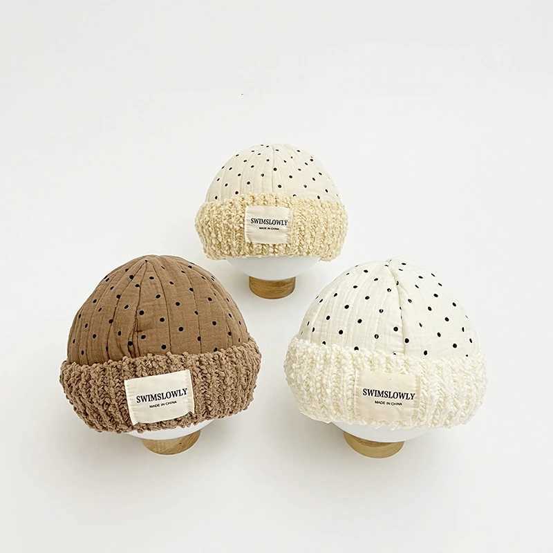 Winter Thick Plush Baby Hat Cute Dot Warmer Baby Boys Girls Cap Beanies Soft Toddler Kids Ear Protection Hats Z251029