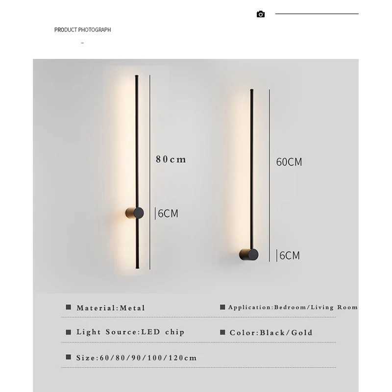 Modern elongated wall lamps LED minimalist indoor wall lamps suitable for living rooms bedrooms and dining rooms C251124