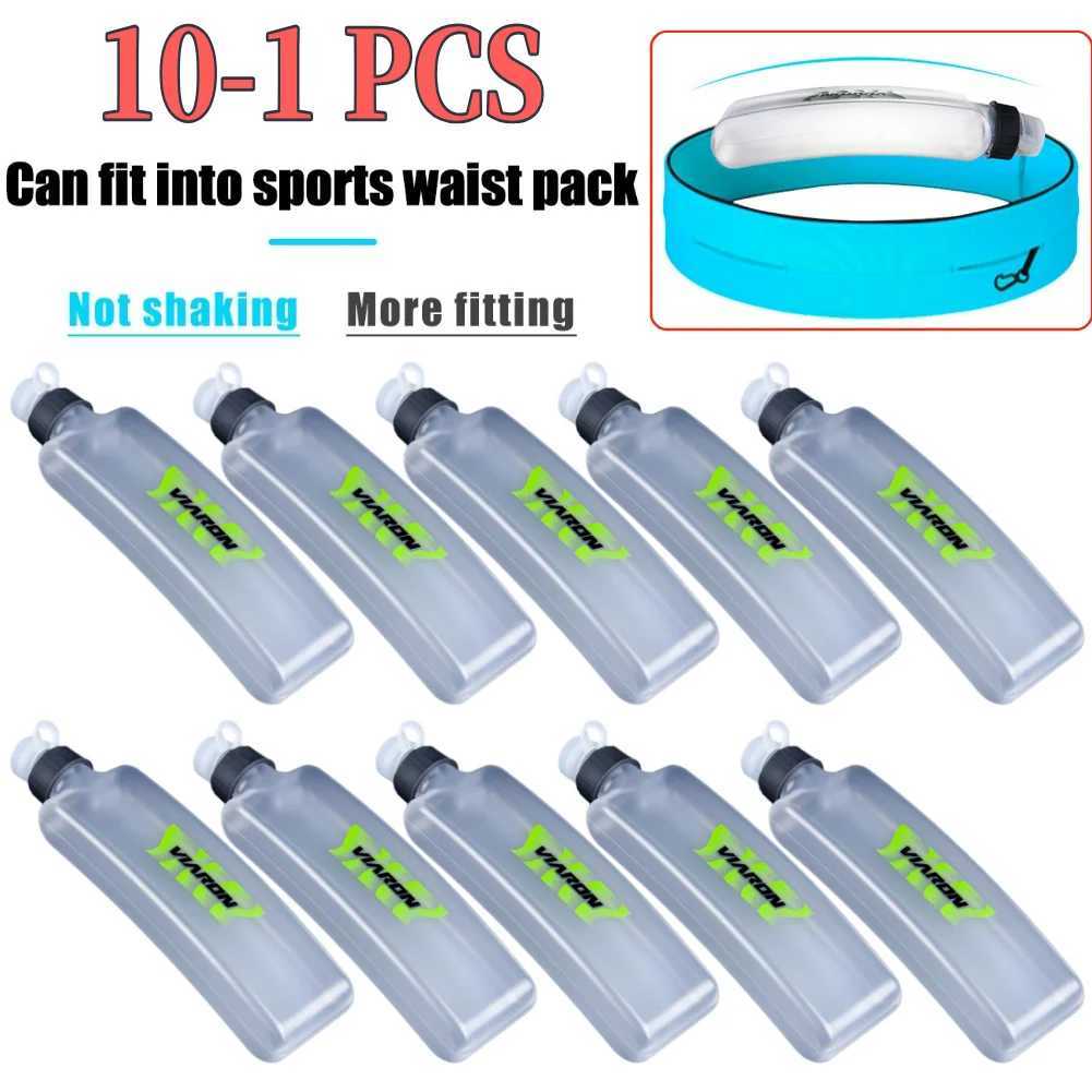 350ml Fitness Water Bottles Flat Kettle Portable Water Bag with Dust Cover Marathon Outdoor Drinkware J250923