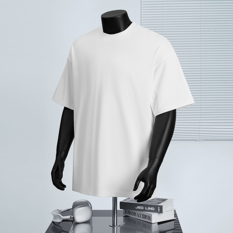 New Summer Unisex Streetwear Black & White Combed Cotton Crew Neck Short Sleeve Tee - Solid Color American West Coast Style T-Shirt-20D