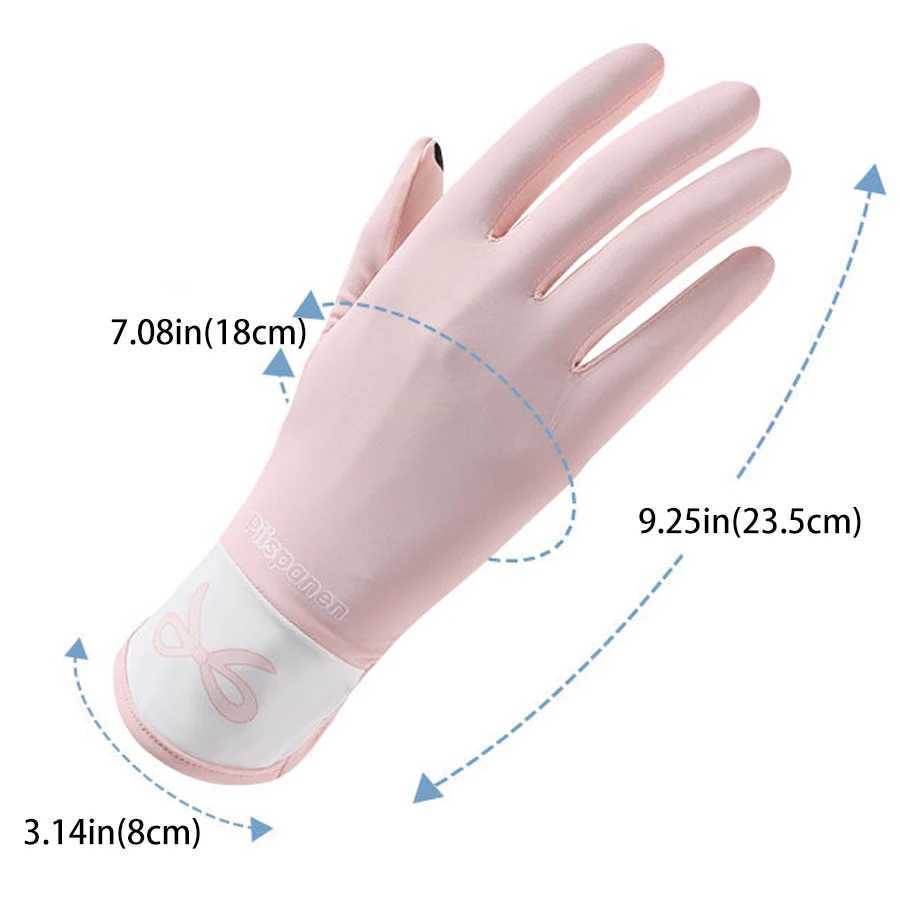 Full finger ice silk breathable thin palm anti slip gloves for outdoor cycling driving sports sun protection gloves J250922