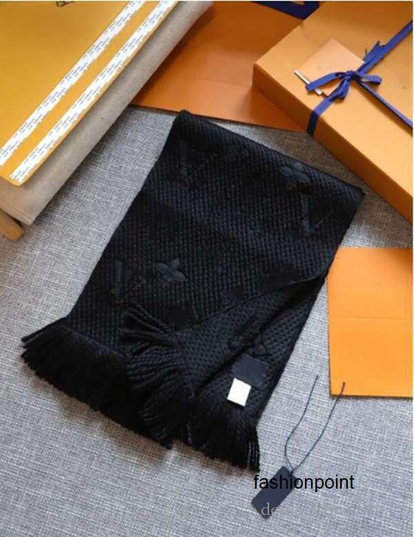 Scarves Designer Scarf Womens Winter MANIA SHINE Scarf TwoSide Black Red Silk Wool Long Winter Scarves for Women and Men