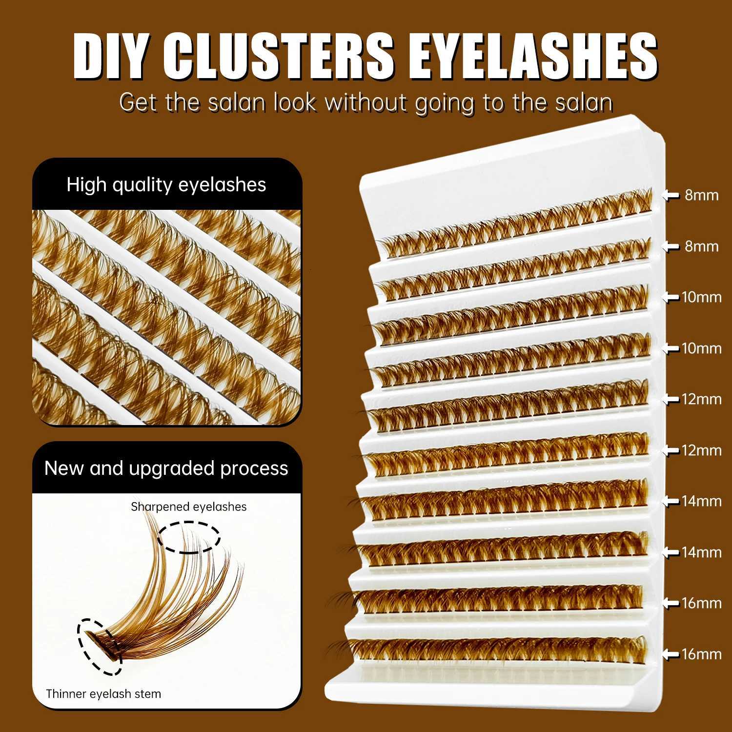 ABONNIE Dark Brown Diy Cluster Lashes 40D 60D D Curl Individual Diy Segment Cluster Amazing Eyelash C250923