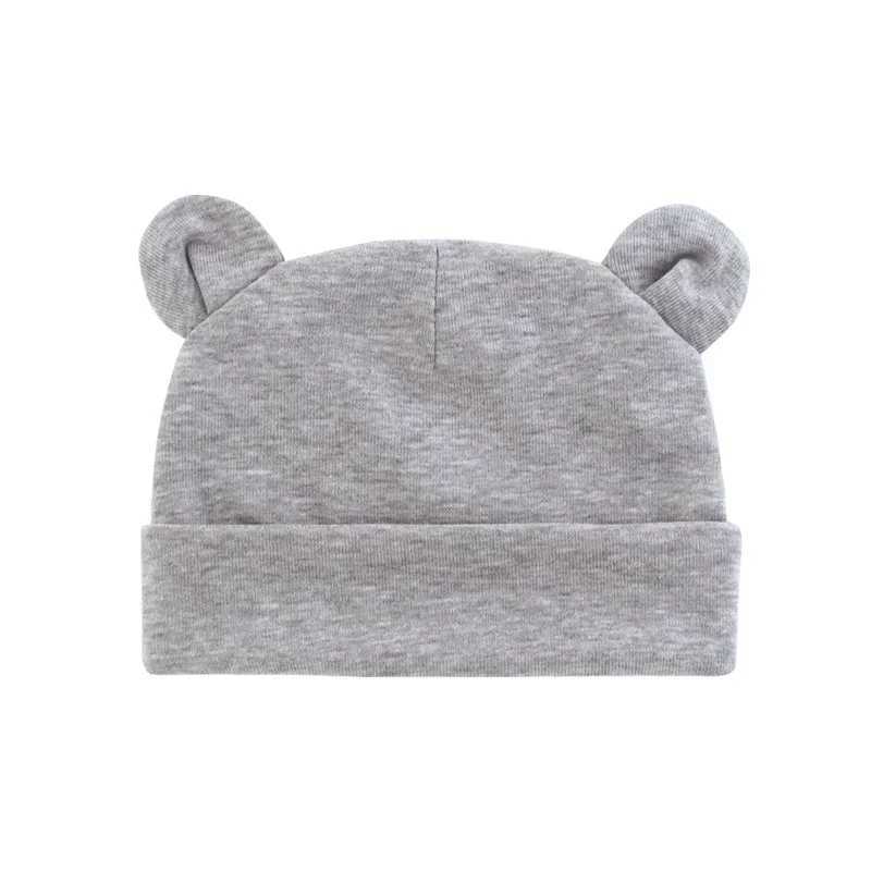 Autumn Winter Baby Hat Comfortable Solid Color Hats Cute Ear Shape Cotton Cap Newborn Photography Props 0 1 Infant Bonnet Items Z251029