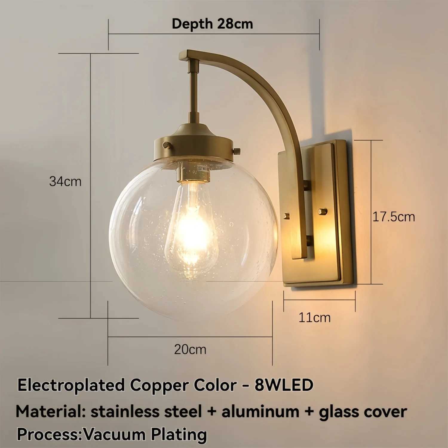 Modern Outdoor Wall Light Glass Lampshade Waterproof Wall Lamp for Villa Doorway Courtyard Balcony Porch Garden Decor LED Sconce C250923