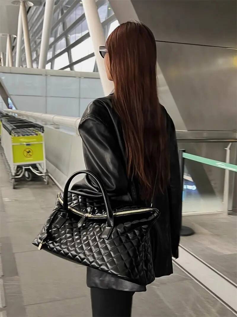 Travel Black Handle Shoulder Bags Purse Women Dia Pattern Shopping Handbag Messenger Ladies Vintage Fiess Tote Bag y2k high-quality