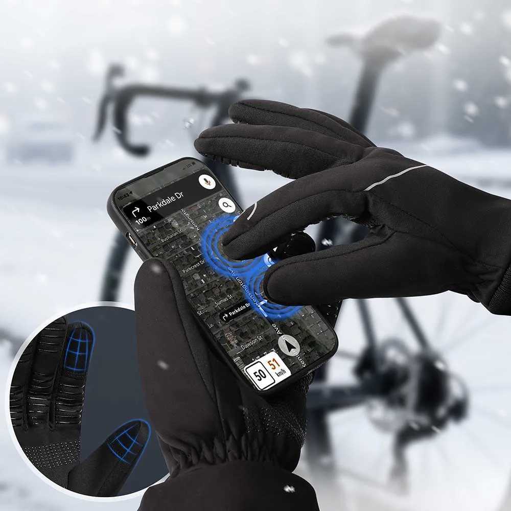 Autumn Winter Gloves Warm Lining Running Gloves Nonslip Driving Touchscreen Outdoor Sports Bike Cycling Gloves Men Women J250922