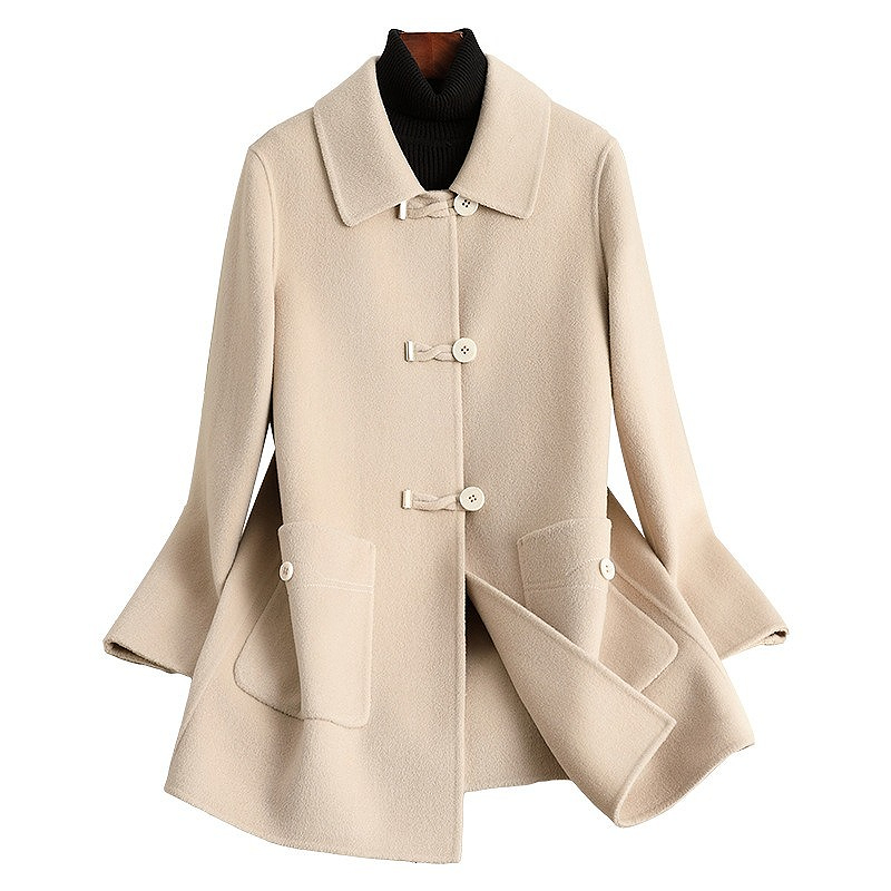 D4258 Double-faced fleece wool coat for women short 2024 autumn and winter new Chinese style mother's wear