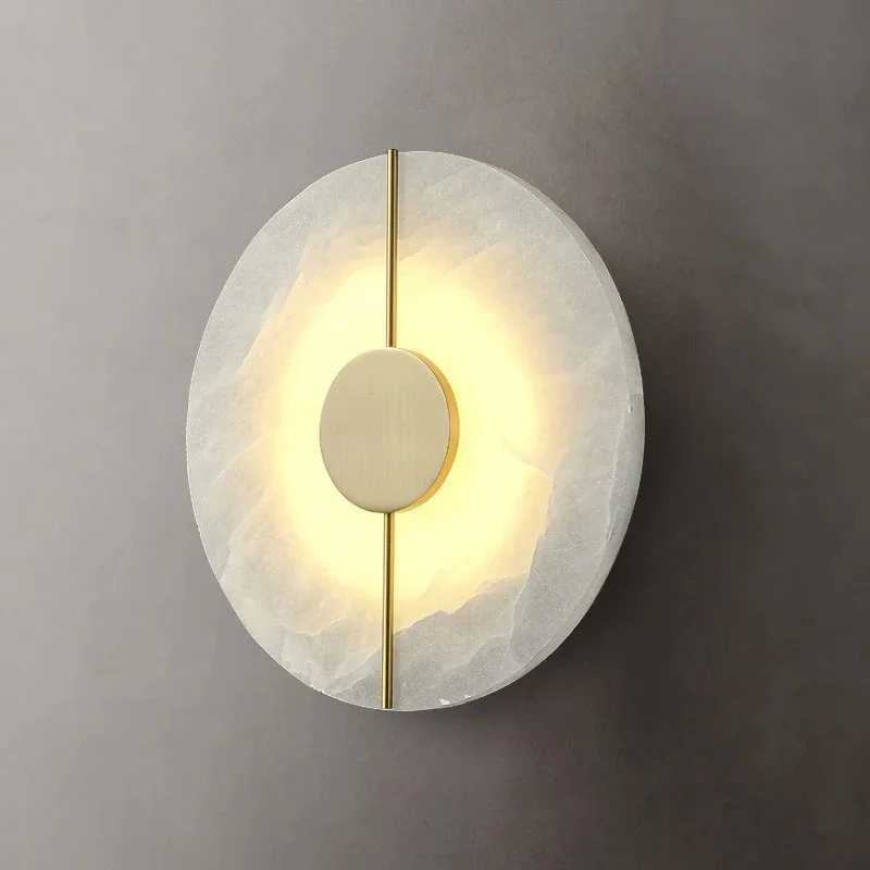 Luxury Art Deco Marble Wall Lamp Round LED Sconce for Bedroom Living Room Corridor Aisle Indoor Home Decoration Lighting Fixture C251124