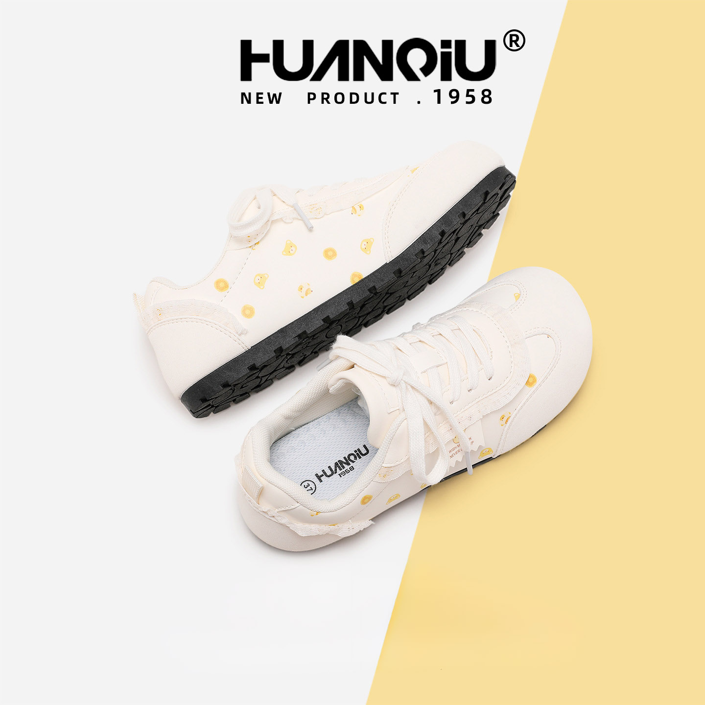 HUAN QIU Free shipping Designer Casual Shoes Board shoes women breathable versatile white shoes retro casual soft sole