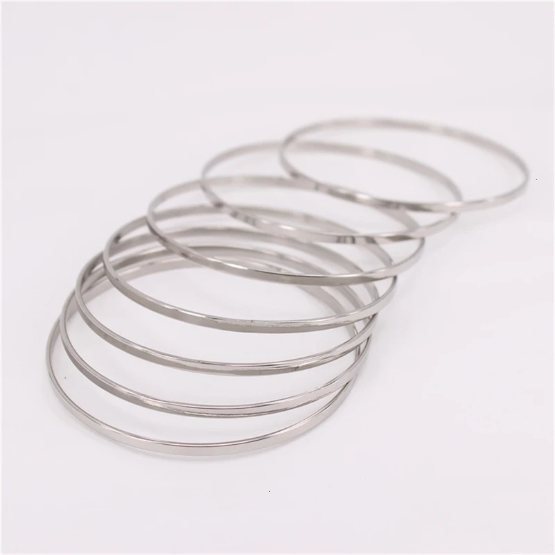 3mm face width 70mm diameter 7PCS combination bracelet three colors Womens stainless steel jewelry wholesale washable LH1054 240624