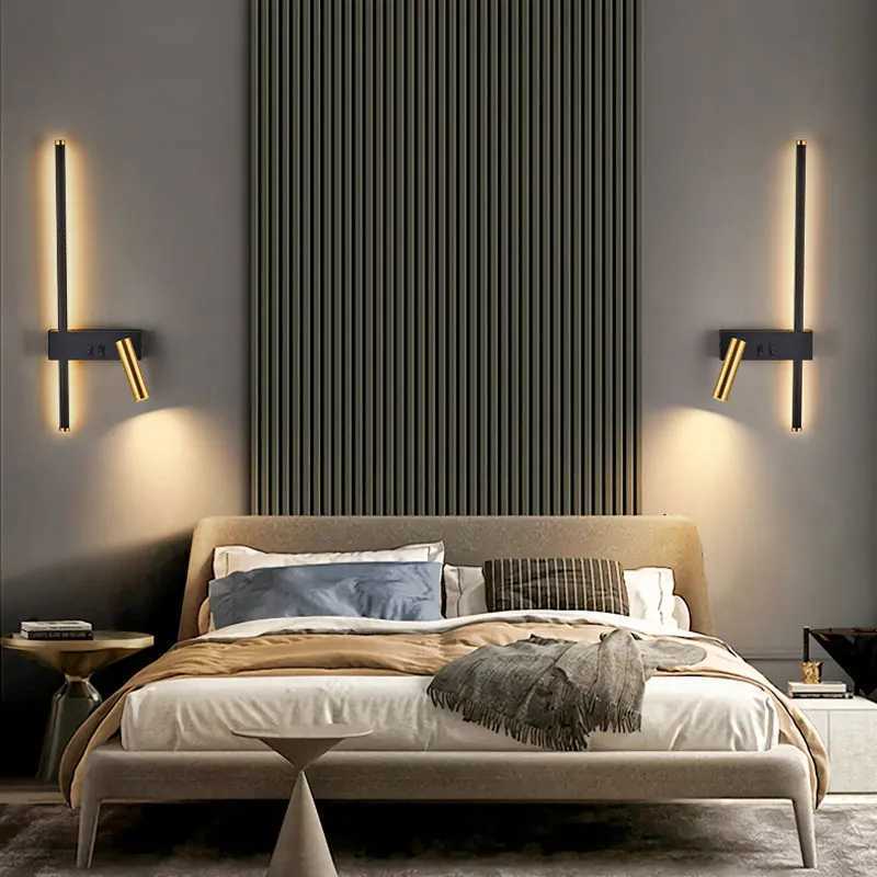 Wall lamp Nordic modern black and white minimalist living room sofa background wall decorative lamp light luxury bedroom bedside C251124
