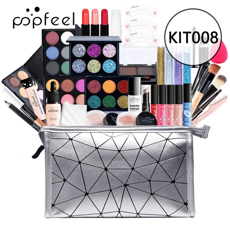 POPFEEL Female Makeup Kit Eyeshadow Lip Gloss Blush Lipstick Concealer All In One Make-up Kit Beauty Cosmetic Makeup Products 240524
