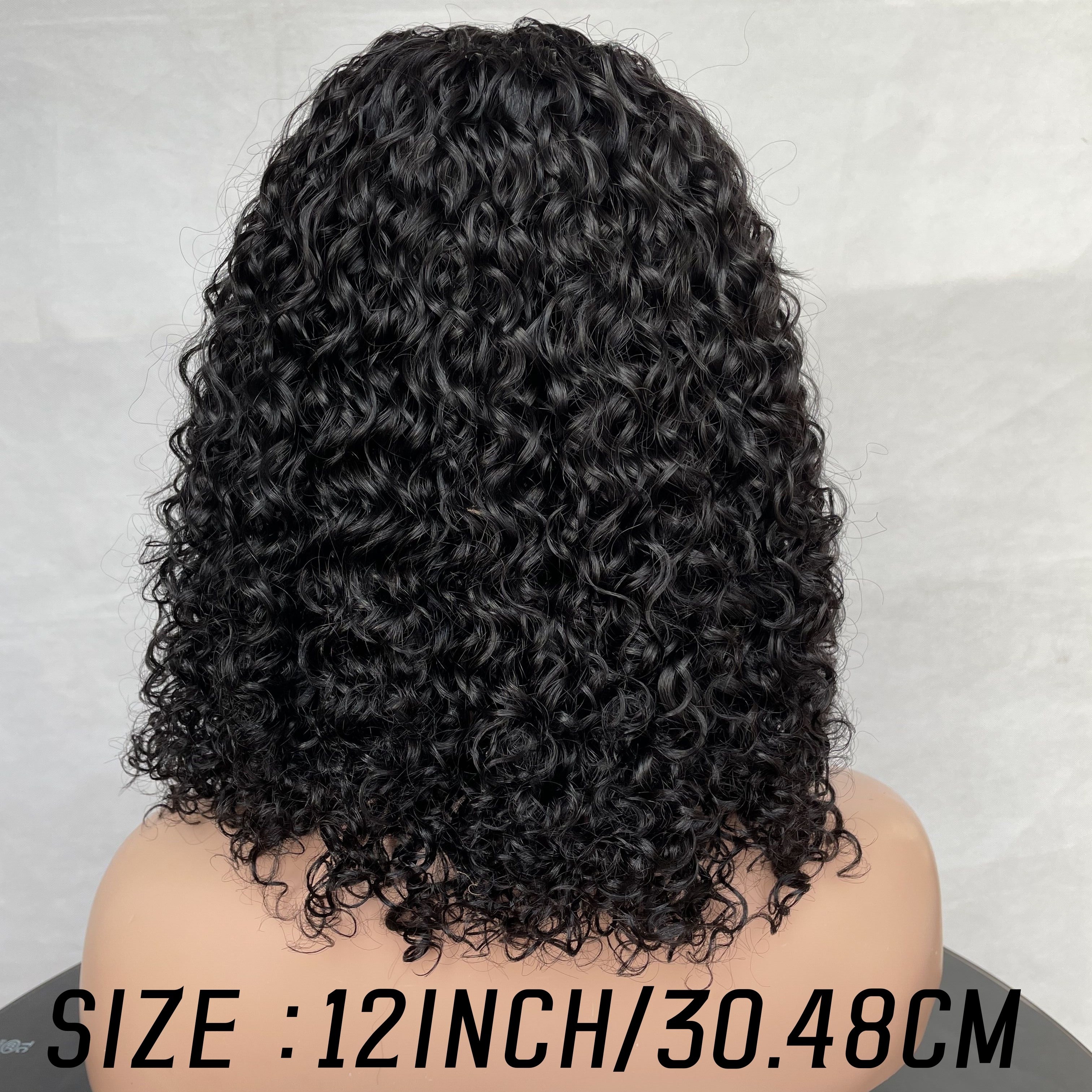 Pre Plucked Cut 4x4 HD Lace Closure Curly Wave Bob Wig No Glue Needed Adjustable Anti-Slip Cap 150% Density Brazilian Virgin Hair for Natural Look