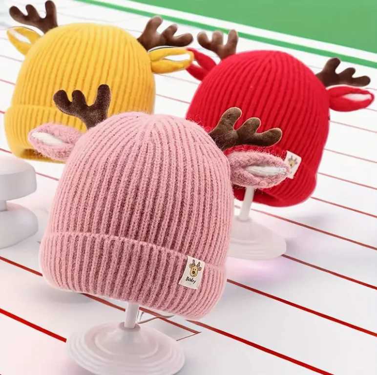 Festive Christmas Reindeer Beanie Hat for Infants Animal Theme Lightweight Christmas And New YearS Gifts Z251029