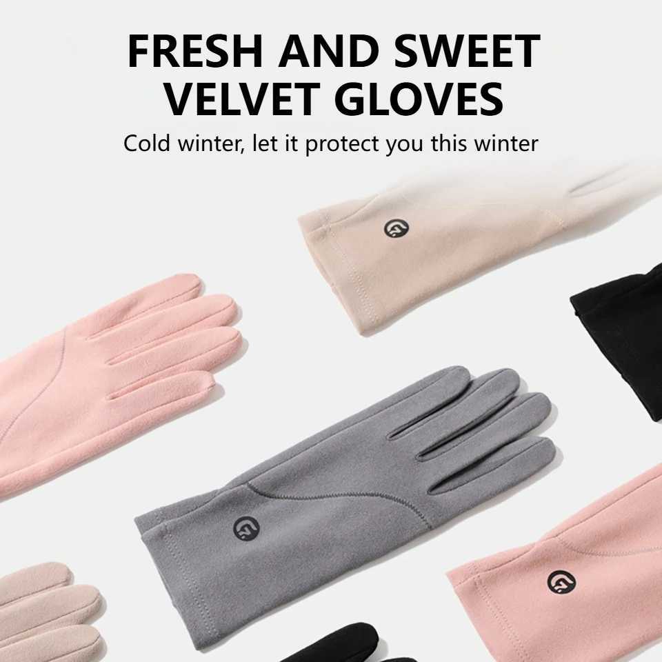 LOOGDEEL Women Winter Touch Screen Warm Windproof Cycling Driving Running Full Finger Glove Mittens New Fashion Lady Gloves J250922