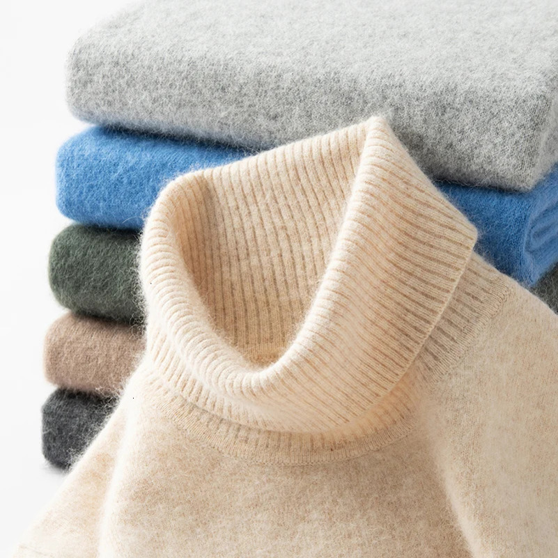 100% spandex cashmere mens mink velvet cashmere sweater high collar knitted winter top long sleeves high-end jumper 241113