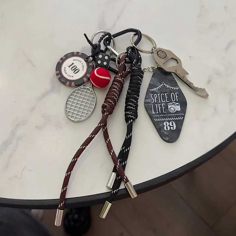 Fashionable Y2k Tennis Pendant Of Bag Charms Keychains Contrast Color Rope Lovers fashion Accessories Birthday Gift Wholesale D250923