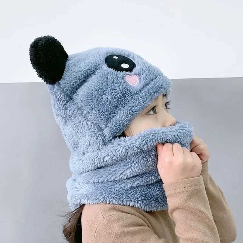 Winter Childrens Hat Warm Caps for Kids Girls Boys Winter Hatscarf One Piece Cute Warm Ear Protection Baby Bucket Hat Z251029